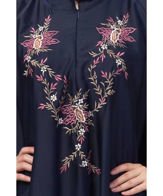 Nazneen front and sleeve resham embroidery Irani Kaftan 6
