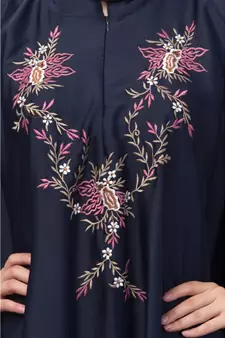Nazneen front and sleeve resham embroidery Irani Kaftan