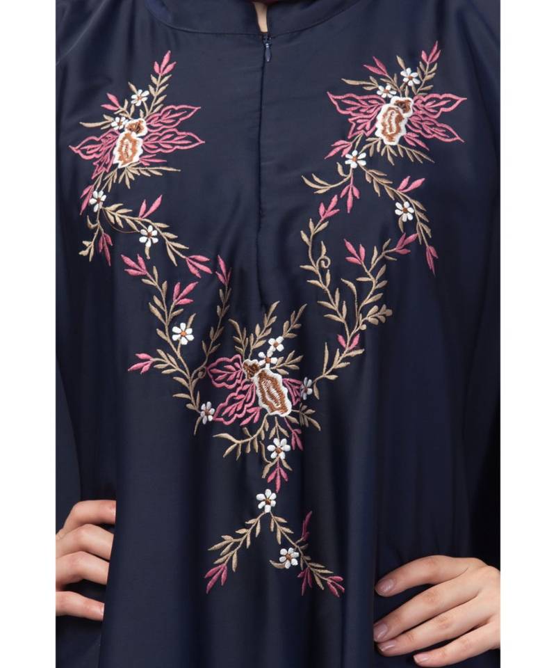 Nazneen front and sleeve resham embroidery Irani Kaftan