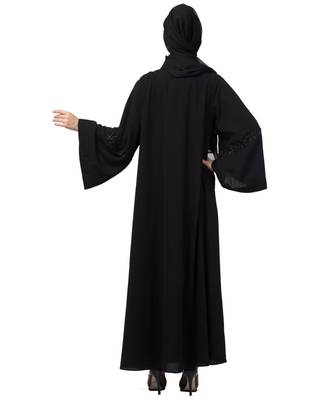 Nazneen all over Star embroidery  bell sleeve Abaya 3