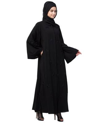 Nazneen all over Star embroidery  bell sleeve Abaya 6