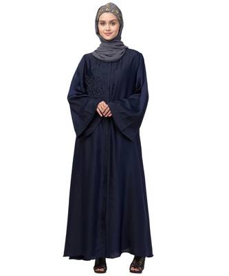 Nazneen front Open  one side hand work Abaya 1