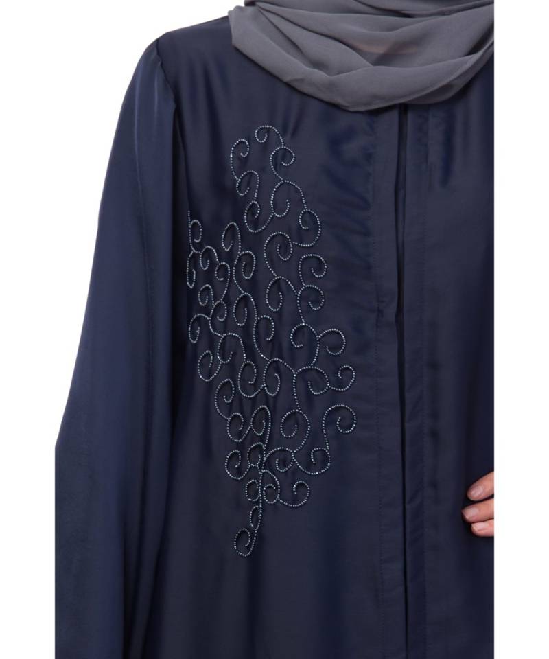 Nazneen front Open  one side hand work Abaya