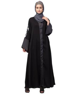 Nazneen Front open Sleeve embroidery Dubai style Kaftan cum Abaya 2