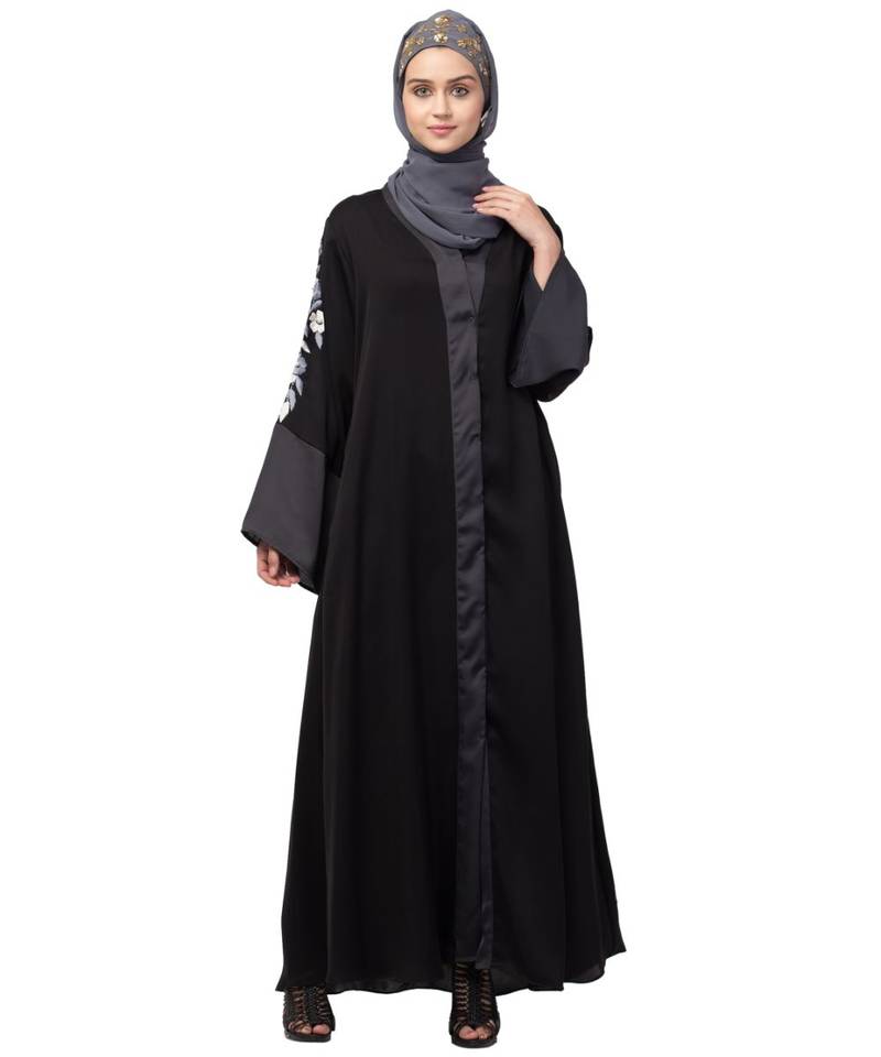Nazneen Front open Sleeve embroidery Dubai style Kaftan cum Abaya