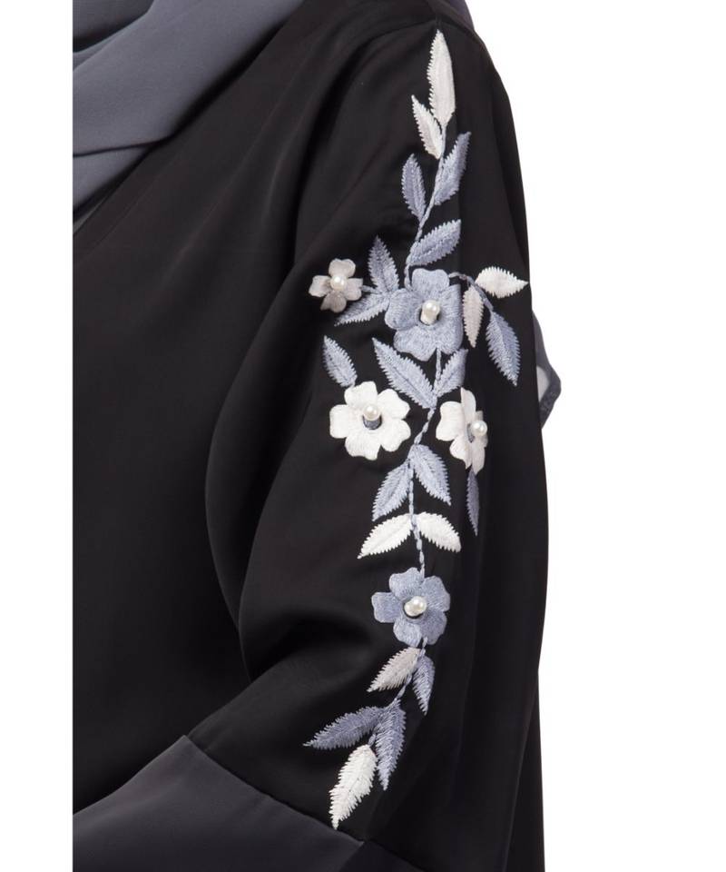 Nazneen Front open Sleeve embroidery Dubai style Kaftan cum Abaya
