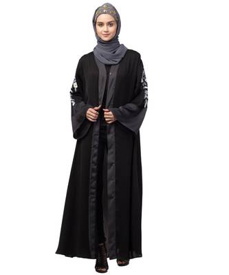 Nazneen Front open Sleeve embroidery Dubai style Kaftan cum Abaya 7