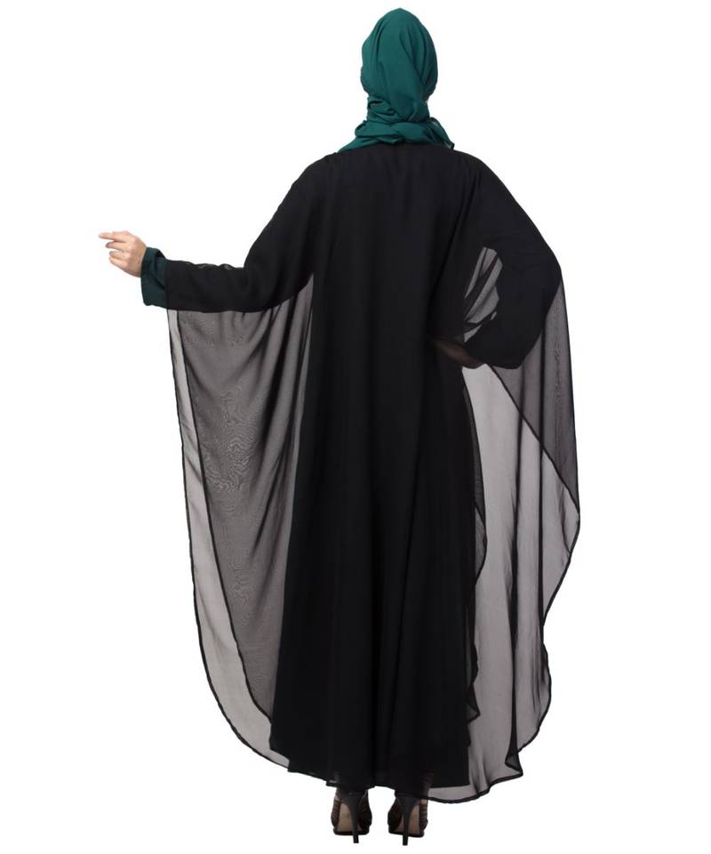 Nazneen contrast double layers Abaya