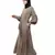 Nazneen long cuff full balloon sleeve with belt A line Abaya
