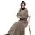 Nazneen long cuff full balloon sleeve with belt A line Abaya
