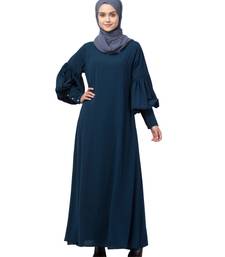 Nazneen long cuff full balloon sleeve with belt A line Abaya