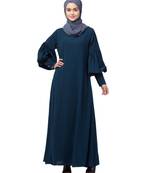 Nazneen long cuff full balloon sleeve with belt A line Abaya