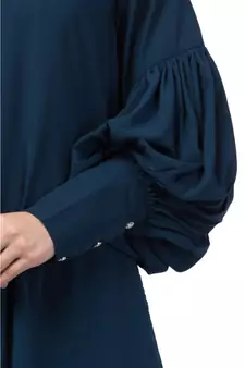 Nazneen long cuff full balloon sleeve with belt A line Abaya