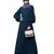 Nazneen long cuff full balloon sleeve with belt A line Abaya