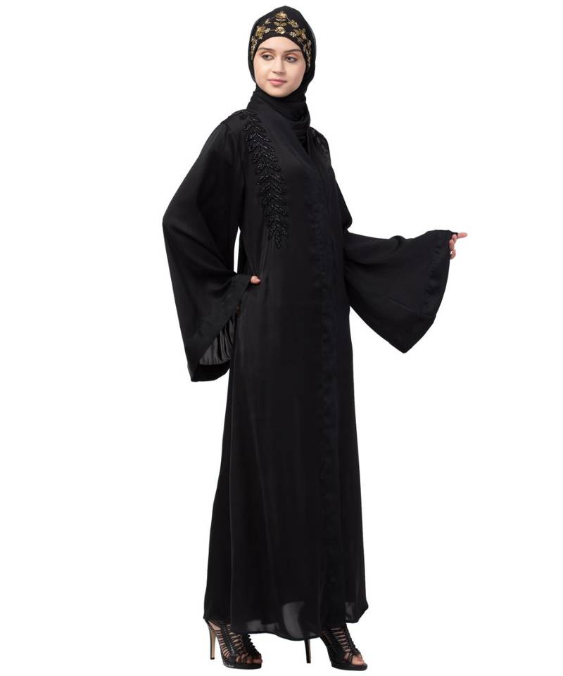 Nazneen hand work front and back Front open Dubai Abaya
