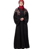 Nazneen resham embroidery front open Dubai abaya