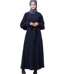 Nazneen long cuff full balloon sleeve with belt A line Abaya