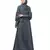 Nazneen long cuff full balloon sleeve with belt A line Abaya