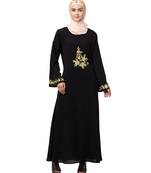 Nazneen front and sleeve embroidery A line Abaya