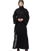 Nazneen side embroidery at bottom front open Dubai Abaya