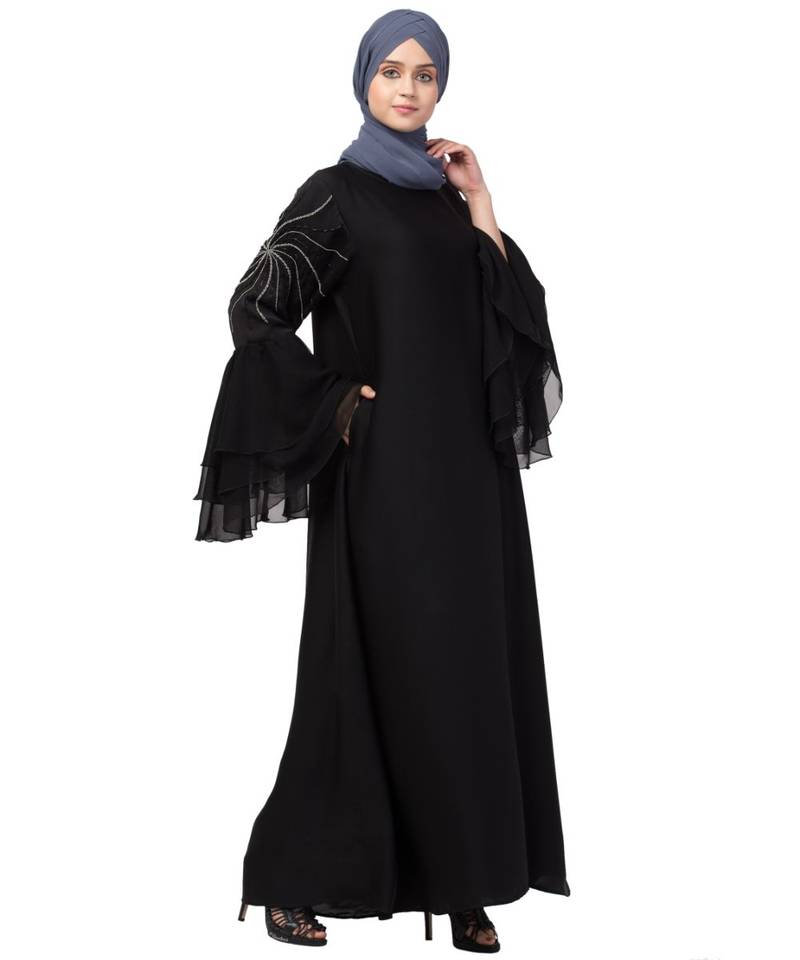 Nazneen 3 Bell Sleeve embroidered Abaya
