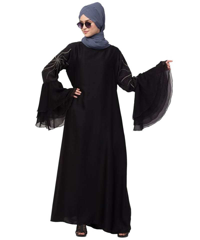 Nazneen 3 Bell Sleeve embroidered Abaya