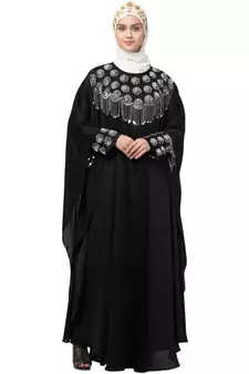 Nazneen double layers hand embroidered with tassel wedding kaftan cum abaya