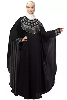 Nazneen double layers hand embroidered with tassel wedding kaftan cum abaya