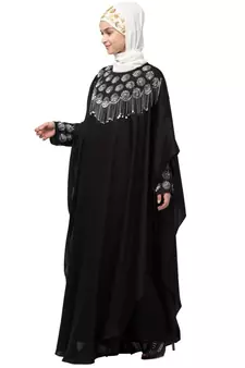 Nazneen double layers hand embroidered with tassel wedding kaftan cum abaya