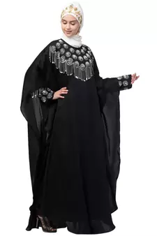 Nazneen double layers hand embroidered with tassel wedding kaftan cum abaya