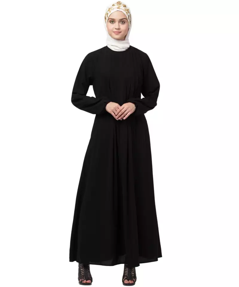 Nazneen  front Pleated a line Abaya