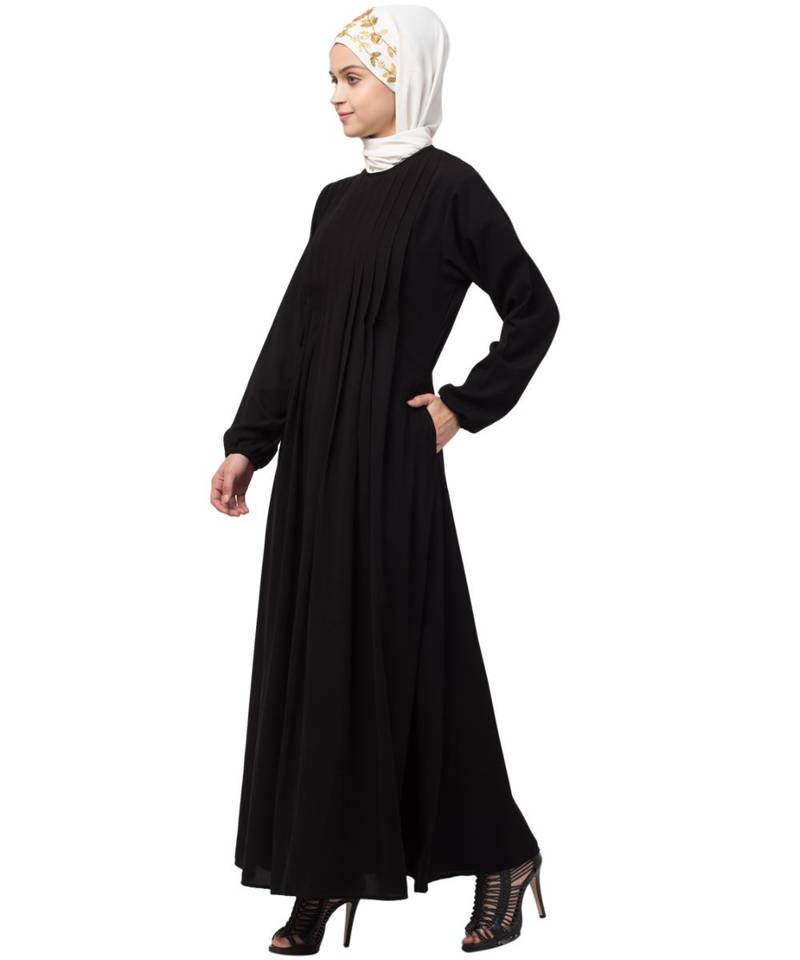 Nazneen  front Pleated a line Abaya