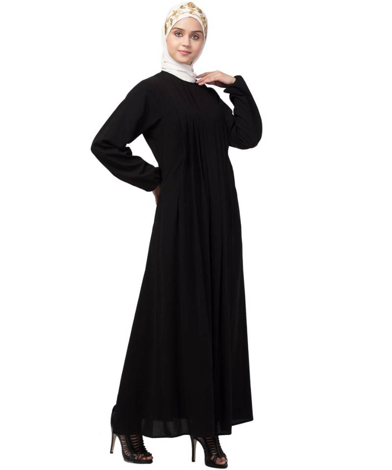 Nazneen  front Pleated a line Abaya