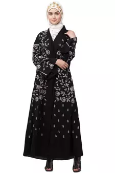 Nazneen full Zari embroidered front open part Abaya