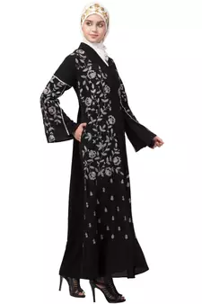 Nazneen full Zari embroidered front open part Abaya