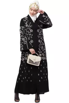 Nazneen full Zari embroidered front open part Abaya