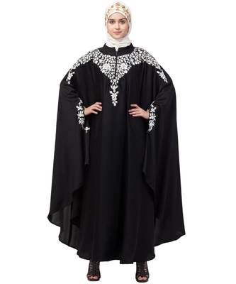 Nazneen Front to back & & and hand opening Resham Embroidery Irani Kaftan 1