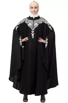 Nazneen Front to back & & and hand opening Resham Embroidery Irani Kaftan