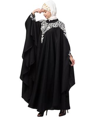 Nazneen Front to back & & and hand opening Resham Embroidery Irani Kaftan 3