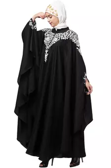 Nazneen Front to back & & and hand opening Resham Embroidery Irani Kaftan
