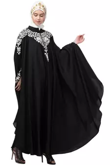 Nazneen Front to back & & and hand opening Resham Embroidery Irani Kaftan