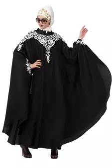 Nazneen Front to back & & and hand opening Resham Embroidery Irani Kaftan