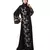 Nazneen right side and both sleeve Resham Embroidery Front open Abaya