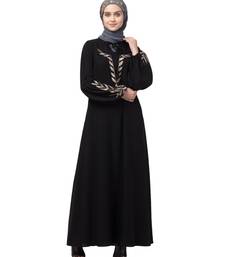Nazneen Front and Sleeve Resham Embroidery Balloon Sleeve Abaya
