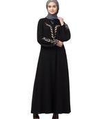 Nazneen Front and Sleeve Resham Embroidery Balloon Sleeve Abaya