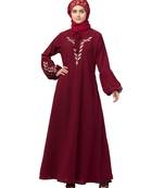 Nazneen Front and Sleeve Resham Embroidery Balloon Sleeve Abaya