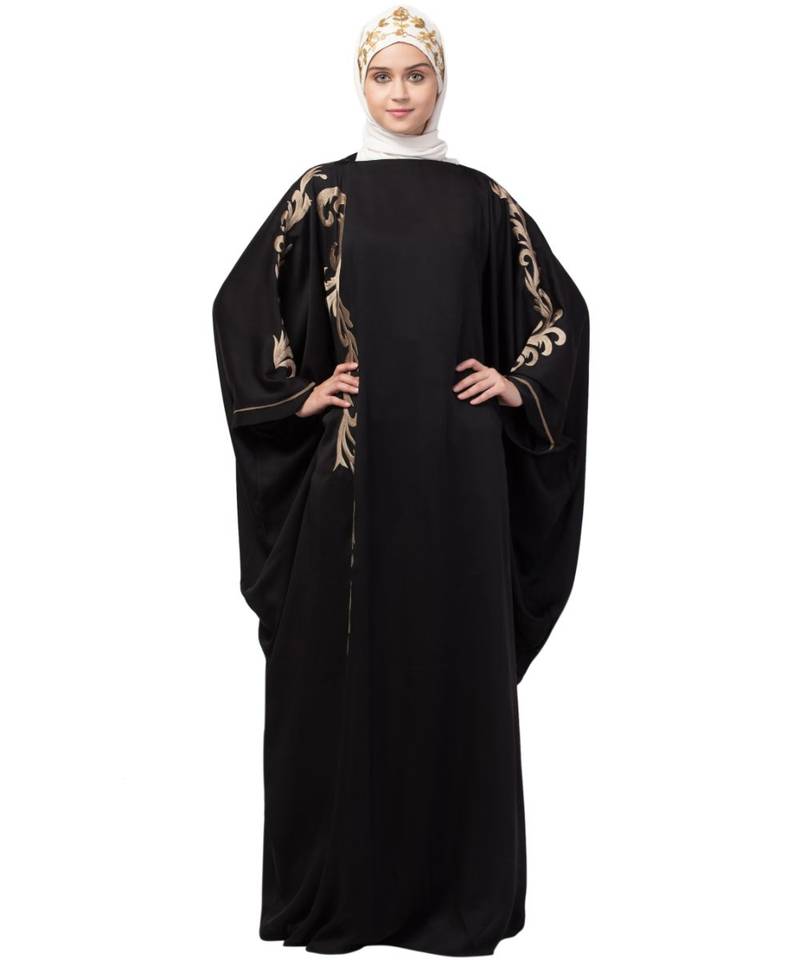 Nazneen right side and both sleeve resham embroidery Nida Kaftan