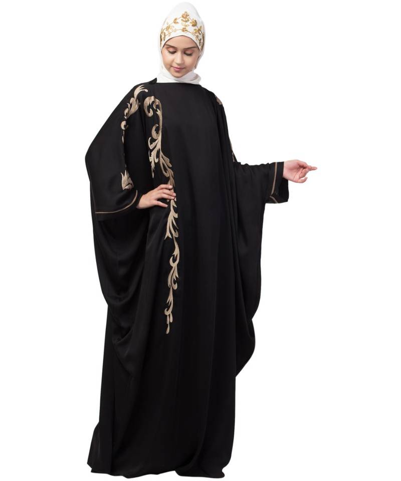 Nazneen right side and both sleeve resham embroidery Nida Kaftan