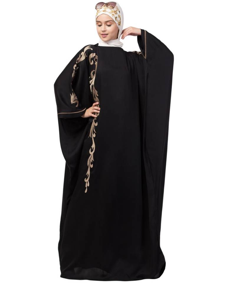 Nazneen right side and both sleeve resham embroidery Nida Kaftan