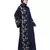Nazneen right side and both sleeve Resham Embroidery Front open Abaya